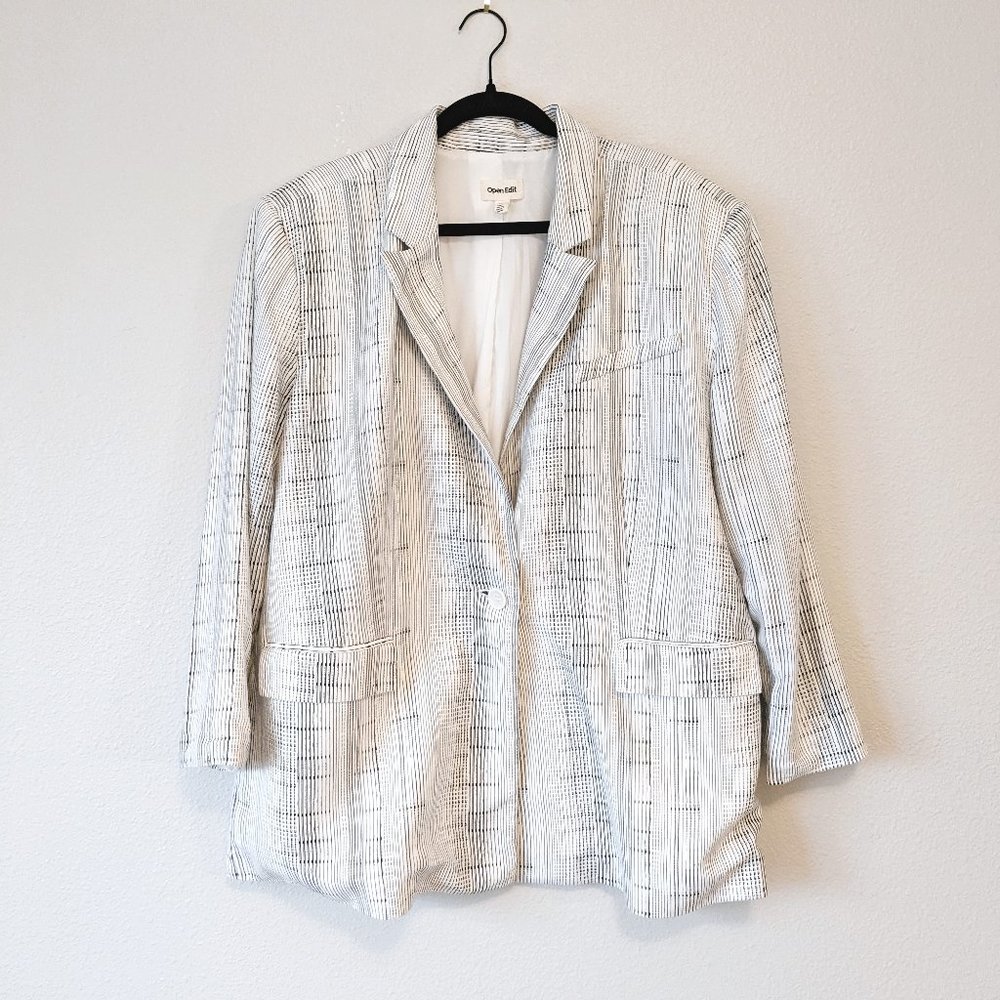 OPEN EDIT Oversized Linen Blend Blazer SZ XL